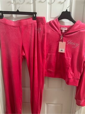 NWT Juicy Couture Track Suit sweatsuit women’s pink party large